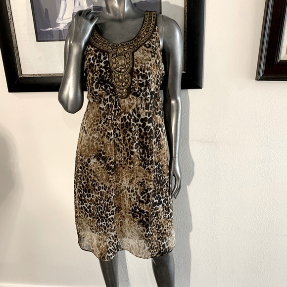 Another Tyme Dresses Vintage Beaded Leopard Print Dress Poshmark